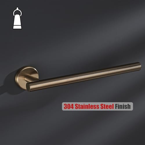 JQK 10 Inch Hand Towel Holder Towel Ring Champagne Bronze, Thicken 0.8mm 304 Stainless Steel Bathroom Hand Towel Bar, 9 Inch Useable Length Wall Mount Towel Rack, THH110L9-CB