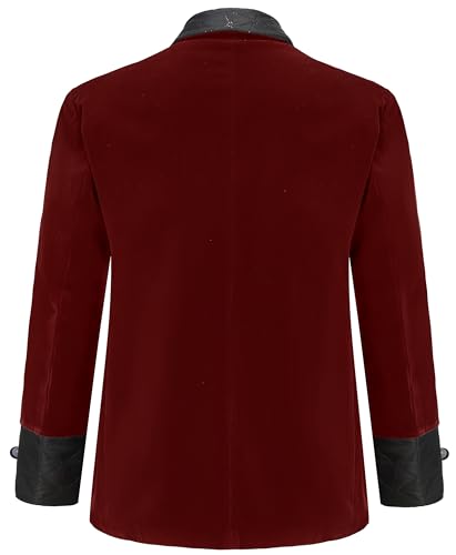 Men's Short Velvet Smoking Jacket Double Breasted Smoking Robe Wedding Party Blazer Coat2