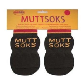 MuttluksMuttsoks Cotton Knit Dog Socks with Non-Slip Pads - 4 Socks