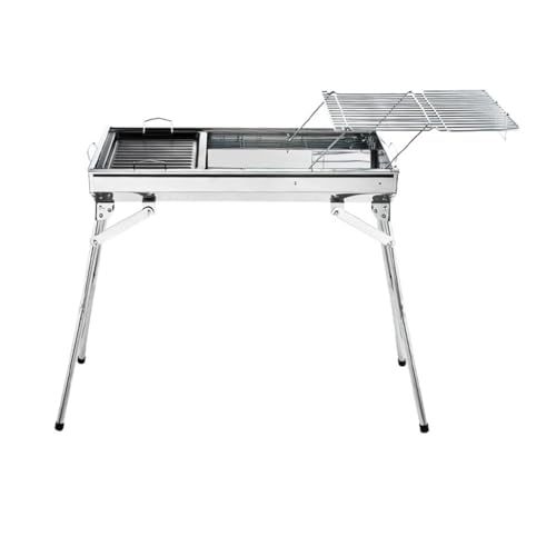 Horno de barbacoa plegable de acero inoxidable para camping y carbón 2
