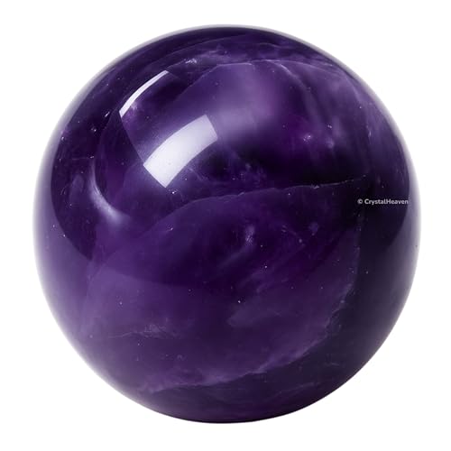 Image of Certified Amethyst Crystal Ball for Meditation | Premium Crystal Vastu Items for Home and Feng Shui Items for Good Luck - Pooja Supplies and Spiritual Practices (1 Inch)