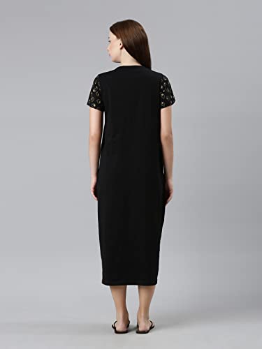 Image of KRYPTIC Womens Pure Cotton Printed Maxi Nightdress