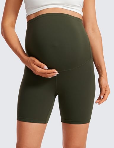 Image of CRZ YOGA Maternity Biker Shorts 6 inch | Butterluxe, Extremely Soft, Gentle Compression, Yoga, Super High Rise, U-shaped Belly, Pregnancy and Postpartum