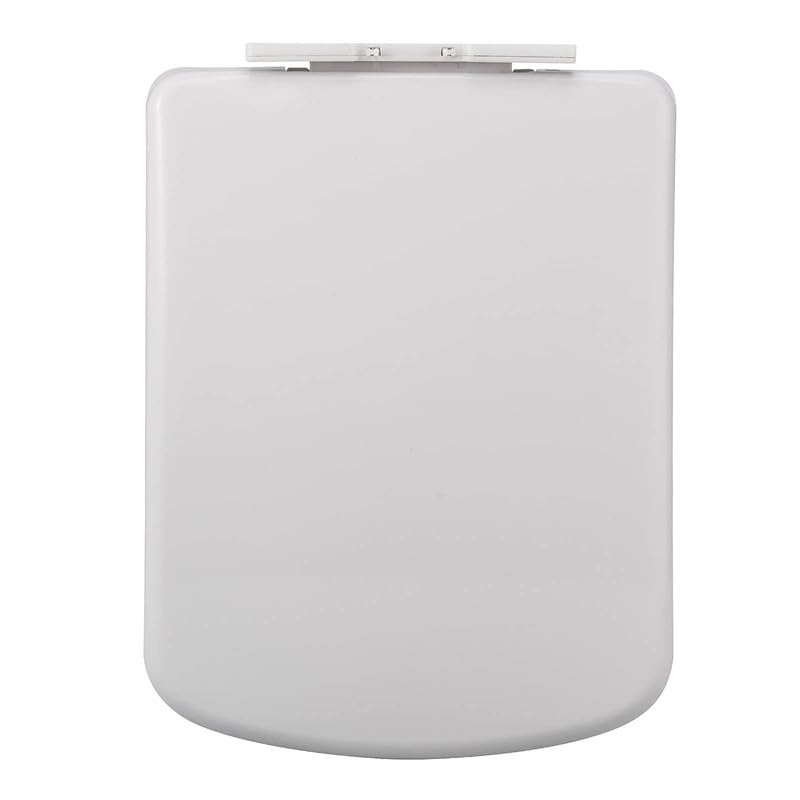 Tavoletta WC Rettangolare, Copriwater quadrata, 36 * 45cm, Sedile WC con Chiusura Ammortizzata Asse WC con Sgancio Rapido a un Pulsante, Bianco