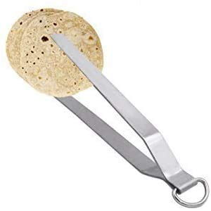 Tuelip Stainless Steel Serving Toung Indian Steel Chimata, Roti Or Chapati Chimta, Kitchen Tong for BBQ, Salad, Grilling, Serving