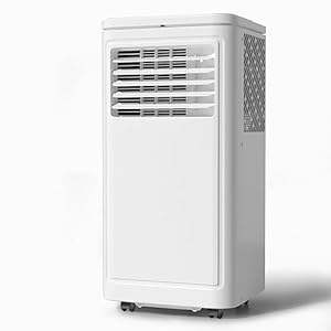 Joy Pebble Portable Air Conditioner, 10000 BTU for Room up to 450 sq. ft, Portable AC with Dehumidifier & Fan, 2 Fan Speeds, 24H Timer, Remote Control, Energy Efficiency