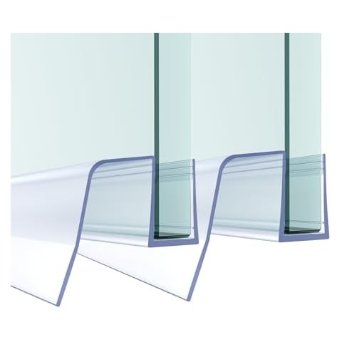 FCSOTSPS Sliding Shower Door Bottom Seal, 2 PCS 3/8" x 36" Sliding Shower Door Sweep for 3/8 Inch Glass, Frameless Glass Shower Door Seal Strip Stop Shower Leaks and Create a Water Barrier Cover