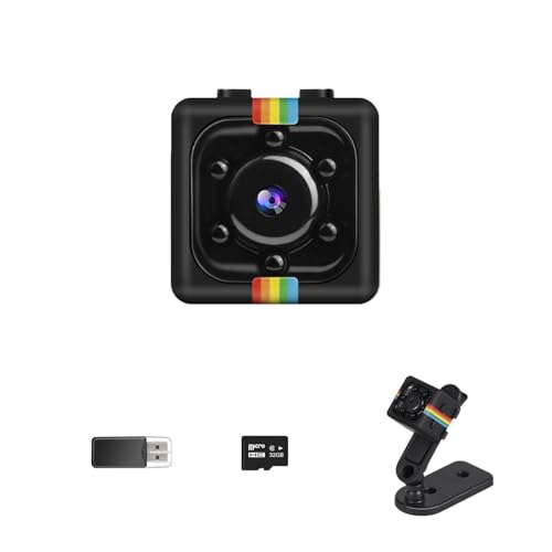 Bextgoo Überwachungskamera Ohne WLAN, 1080P Mini Kamera mit 32GB Speicherkarte, Bewegungserkennung, Nachtsicht, 140°Weitwinkel, 360° Drehbare Halterung, Kleine Kamera für Outdoor, Reisen, Radfahren