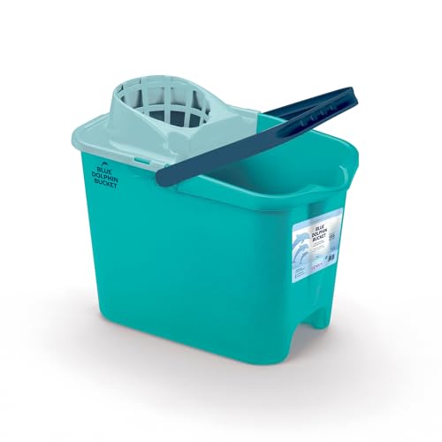 Blue Dolphin - Cubo de fregona con escurridor 14L, Fabricado con Materiales reciclados sostenible Ideal para Limpieza del hogar y Suelos
