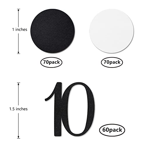 Black Glitter 10 Confetti, 10Th Birthday Number Confetti, 200Pcs Anniversary Party Table Decoration Supplies #TOP1