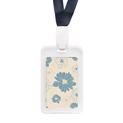 Porte-carte bleu chrysanthème transparent pour cartes de crédit à motif fleurs