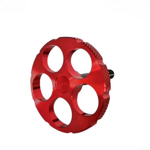Folding Bike For Clamp Knob, CNC Aluminum Alloy M8 Thread, Anti-Slip Knurled 5-Hole For Design For Brompton Folding Bicycle Accessories(Red)