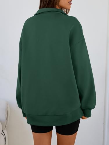 Image of Trendy Queen Women's Oversized Sweatshirts Half Quarter Zip Fleece Sweaters | Soft Cozy Zip Pullover, Comfort Warm Sweaters for Fall Winter, Fashion Mock Neck Outfits