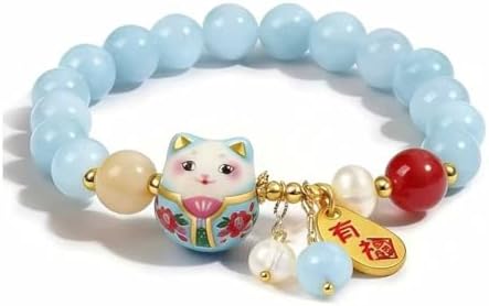 RealThing Authentic Lucky Cat Crystal Bracelet | Natural Gemstone...