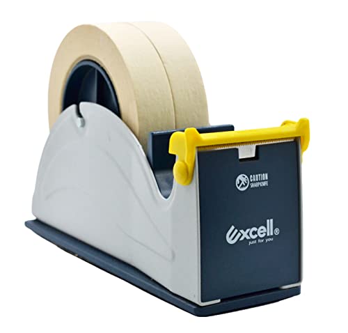 Wod Ttd2Sd Tabletop Twin-Roll Steel Desktop Tape Dispenser, Blue & Gray - Fits Tape Up To 2 Inch Wide, Holds 3 Inch Core, Weighted Rubber Base For Stability #TOP2