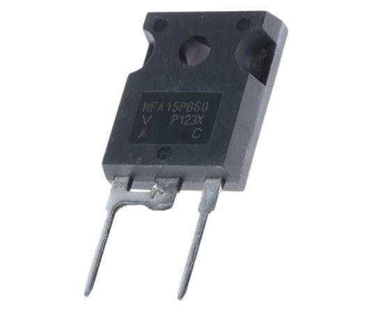 VISHAY VS-HFA15PB60-N3 RECTIFIER, TO-247AC; REPETITIVE REVERSE VOLTAGE VRRM MAX:600V; FORWARD CURRENT IF(AV):15A; DIODE CONFIGURATION:SINGLE; FORWARD VOLTAGE VF MAX:1.7V; REVERSE RECOVERY TIME TRR MAX