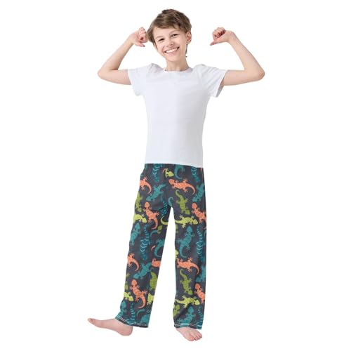 ZZKKO Lizard Colorful Geckos Boys Pants for Kids Jogger Pants with Pockets S-XL2