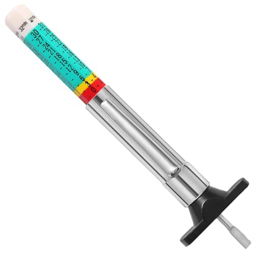 Misuratore di profondità per pneumatici – Misuratore di profondità per pneumatici | Misuratore di profondità dei pneumatici riutilizzabile | Misuratore di profondità dei pneumatici codificato a colori