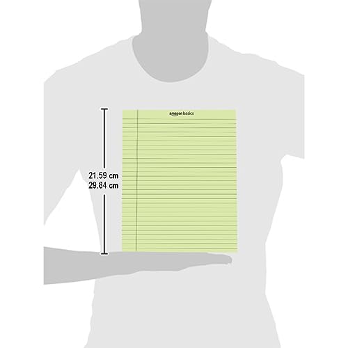 Image of AmazonBasics Wide Ruled 10.5x8.5 - Inch 50-Sheet Lined Writing Note Pad, Green - Pack of 12