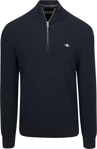 Pull demi-zip homme Gant en maille de coton texturée de qualité supérieure