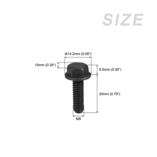 METALLIXITY Flanged Hex Head Bolts (M6x20mm) 20pcs, Hexagon Bolt Fully Thread Screw - for House Construction Hardware Fasteners - Image 2
