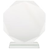 MAGICLULU Trofeo de Cristal en Forma Octagonal de 140 Mm, Placa de Reconocimiento para Preservar Momentos Obsequios Diseño Elegante y Personalizable