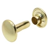 ONLYKXY 100pcs Metallic Leathercraft Rivets Double Cap 8MM/0.3inch Rivet Bottom Snaps for Shoes, Bag