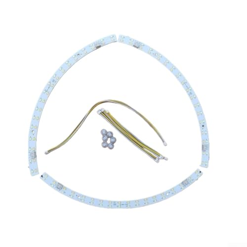 Minhe - Tira de luz LED semicircular curvada para ventilador de techo, 18 W/27 W/36 W, tricolor para fuente de luz SMD de montaje en superficie, diseño transparente, compatible con módulos de