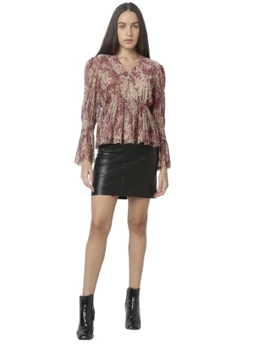 Image of VERO Moda Printed Top | V-Neck | Long Puffed Sleeves