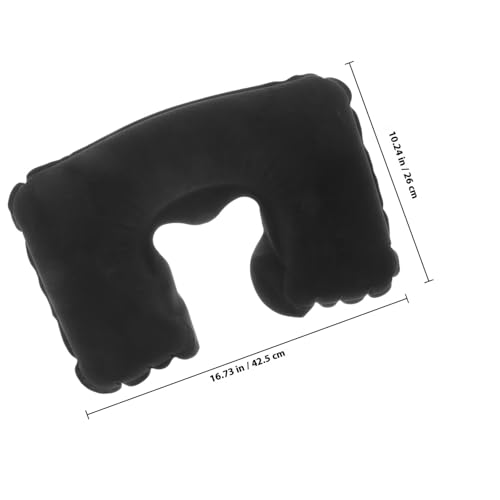 Almohada Inflable de Viaje U-Shaped Compacta Negra miniatura 2