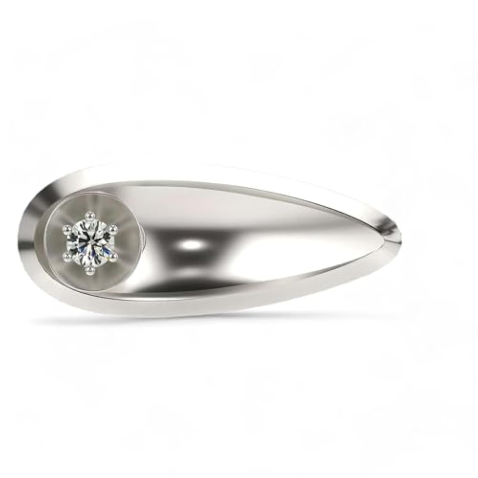 Women's Sterling Silver & Lab Grown Diamond Ring, 0.11cts