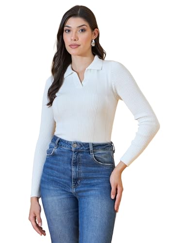 Image of 98 Degree North Women Spread Collar Sweater-G1577-BLACK