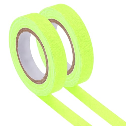 Image of PATIKIL Neon Gaffer Cloth Tape, 0.4 Inch x 32.8 Feet Colored Cotton Glow Tape Markers Fluorescent Blacklight Glow in the Dark Reflect Tape Stickers for Party Decorations, Yellow