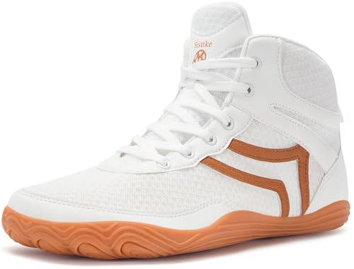 Image of Sisttke Mens Wrestling Shoes Boxing Shoe | Wide Zero Drop Sole, Mid Top,Weightlifting,Powerlifting,Bodybuilding,Fitness,Lightweight,for Competition & Training