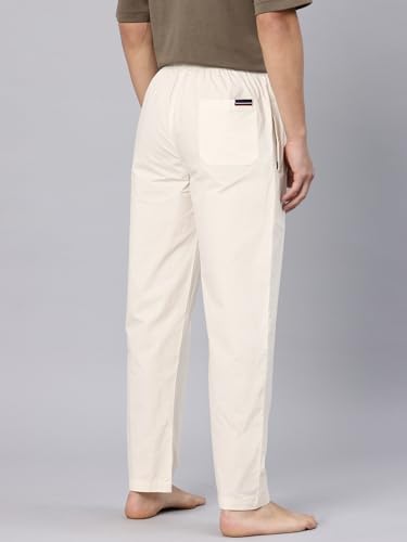 Image of Majestic Man Men's Pure Cotton Solid Lounge Pyjama Pants| Comfort Fit | Elastic Waist with Drawstring | 3 Pockets | Front Zip Closure