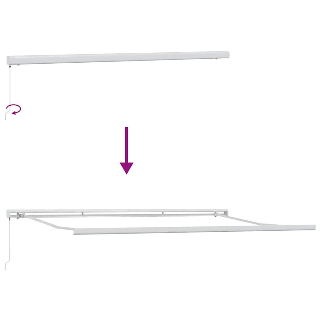 Toldo manual de 500 x 300 cm, con brazo articulado, con manivela de aluminio, para terraza, balcón y jardín, protección solar robusta para exteriores, catering y tiendas