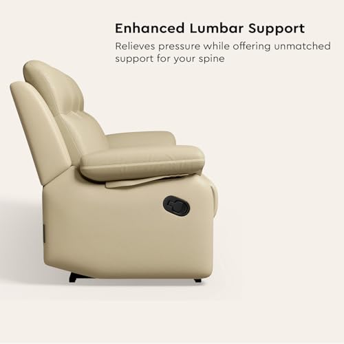Image of Interio by Godrej Alpine Manual 3-Seater Synthetic Leather Recliner Sofa