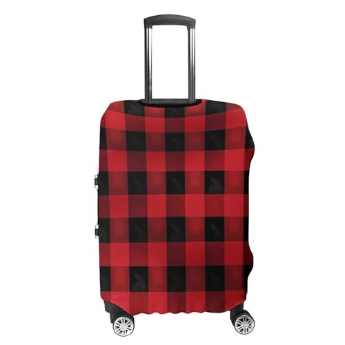 Red Black Buffalo Check Plaid Luggage Cover, Washable Elastic Suitcase Cover Protector Fit 18-32 Inch Luggage4