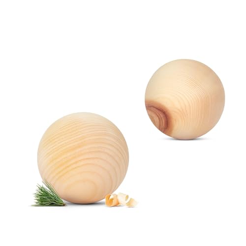 Zirbenkugel Doppelpackung, je 7cm - Verschluss aus Zirbenholz für Diverse Wasserkaraffen