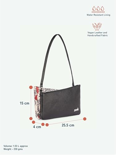 Image of ZOUK Kiya Small Shoulder Bag for Women - Dual-Sided Shoulder Bag with Criss-Cross Design| Handcrafted Purse with Dual Zipper Compartments & Water-Resistant Lining |