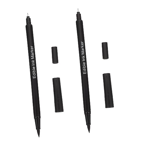 FUNOMOCYA 2Piezas Rotuladores de Tinta Comestible para Hornear Marcadores de Decoración para Pasteles y Galletas para Cocinas y Repostería