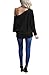 Lacozy Off Shoulder Shirts for Women Casual Dolman Long Sleeve Knit Pullover Sweater Tunic Tops Black M