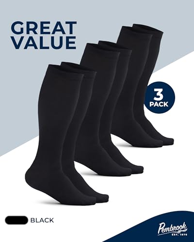 Image of Pembrook Cotton Light Compression Socks for Women & Men - 3 Pairs | 8-15 mmHg Comfort Compression Socks for Men & Women