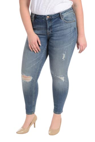 VIGOSS Jagger Skinny (Plus Size) - Destructed Medium Wash
