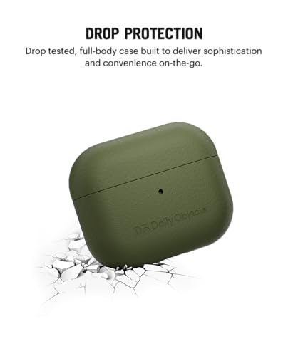 Image of Dailyobject Leatherite AirPods Case Cover Compatible with Apple Airpods Pro 2 | Durable Leatherite Material | Shock Resistant & Lightweight | Compatible Wireless Charging | Stylish Design - (Green)