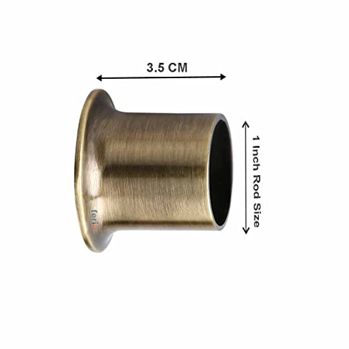 Image of Ferio Zinc Curtain Brackets End to End Counsil for Doors and Window 1 Inch Brass Antique Set of 2 (Pack of 4)