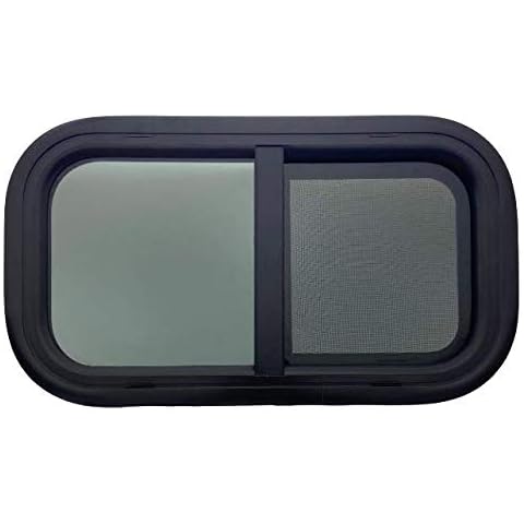 Vintage Technologies Premium RV Window | 22" W X 12" H | Teardrop Horizontal slide | RV Window Replacement | Complete Trim kit Included | (1-1/2" Wall Thickness) Cover