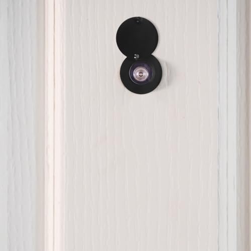 Kisangel Mirilla de Puerta de Cobre 16mm con Cubierta de Privacidad Rotativa Negra, 2 piezas miniatura 6