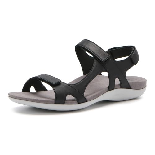 ABEO Oasis Sport Sandal | Walking Sandals Women | Water Resistant Leather Sandals | Three Points of Adjustability | Built-in Orthotic Insole