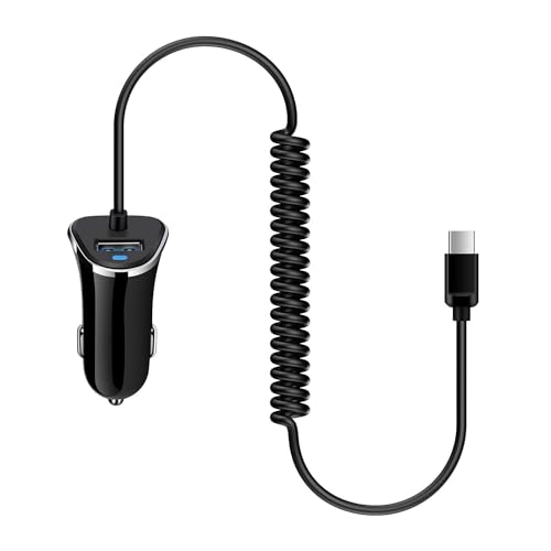 Android Retractable Car Charger Fast Charging for iPhone 15 Plus 15 Pro Max, Type C Phone Charger Cargador Carro Lighter Car Cable for Samsung Galaxy S24 Ultra A15 Z Fold 5 A54 A14 A13 Pixel 8